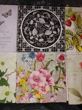 18 Floral Paper Napkin Set - Pink Garden Bouquet (3) Of Each